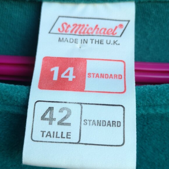 1970s Teal St Michael's Velour Dress Size 14 Mark & Spencer Perfect Condition - Picture 12 of 13